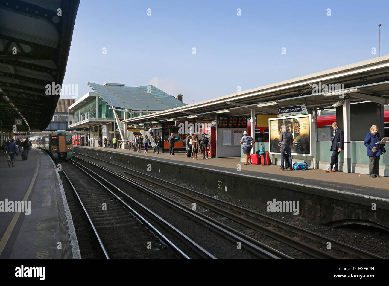 Platform at London's Clapham Junction station. Shows new access