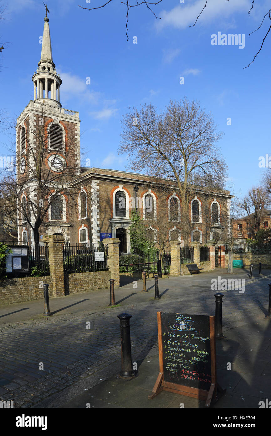 Church of St Mary the Virgin in Rotherhithe, East London, UK. Designed by John James - an associate of Sir Christopher Wren. Stock Photo