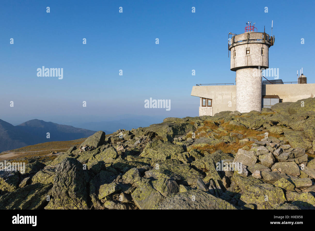 The Sherman Adams building on the summit of Mount Washington in the White Mountains, New
