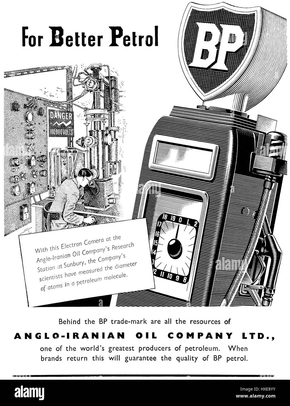 1949 British advertisement for B.P. Stock Photo