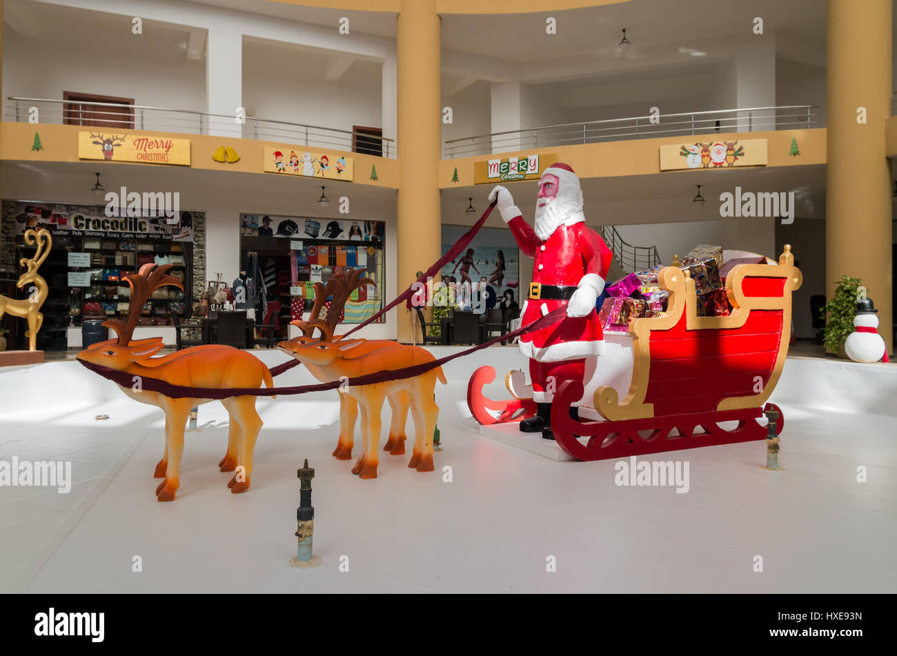 Santa Claus and his reindeer, Marsa Alam Stock Photo