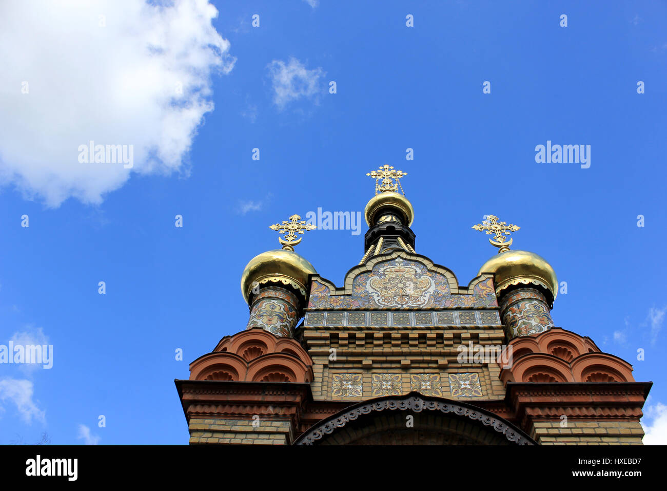 Russian Orthodox Church, bell tower Stock Photo