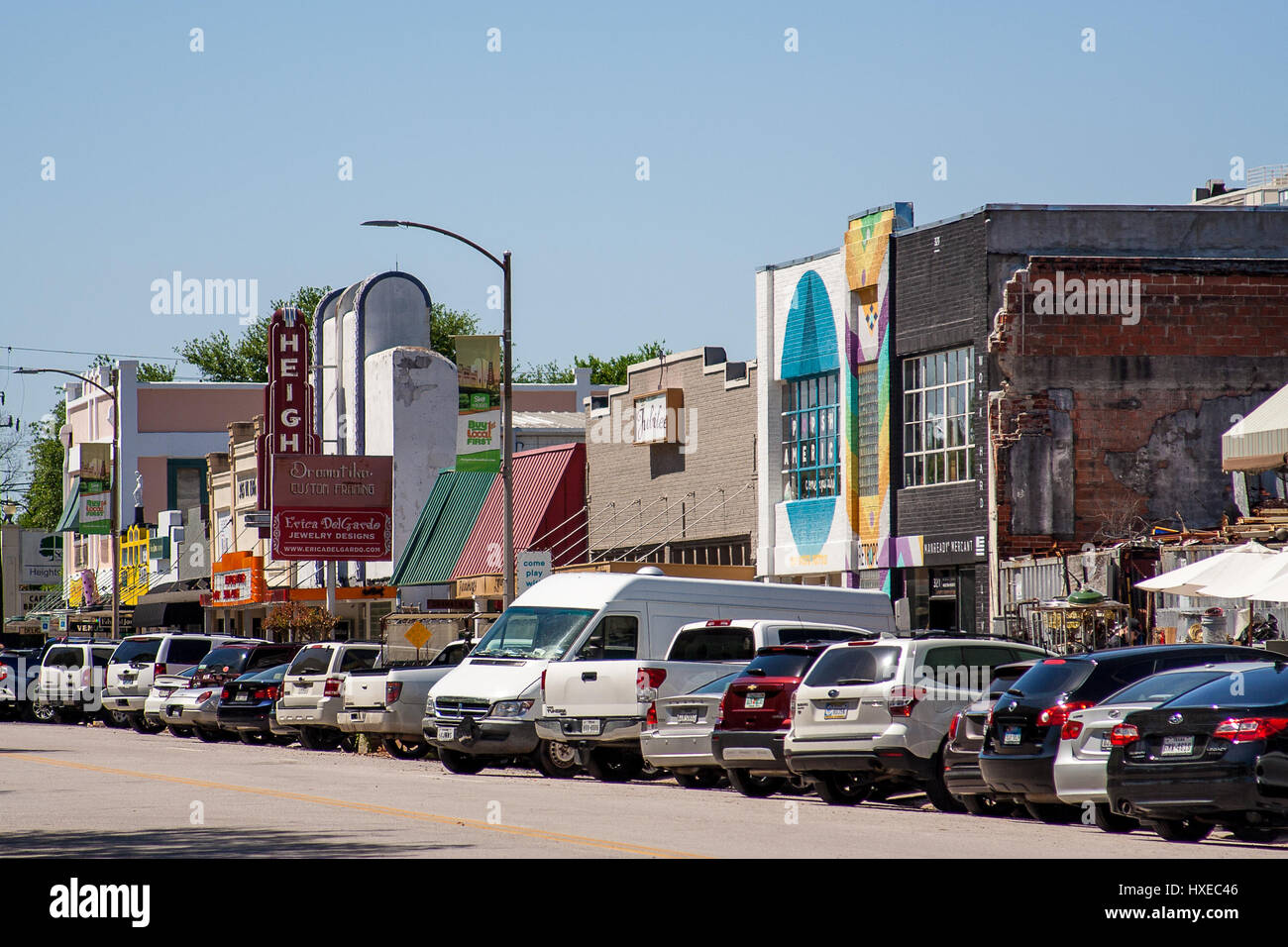 March, 2017, Houston, TX the historic Houston heights shopping