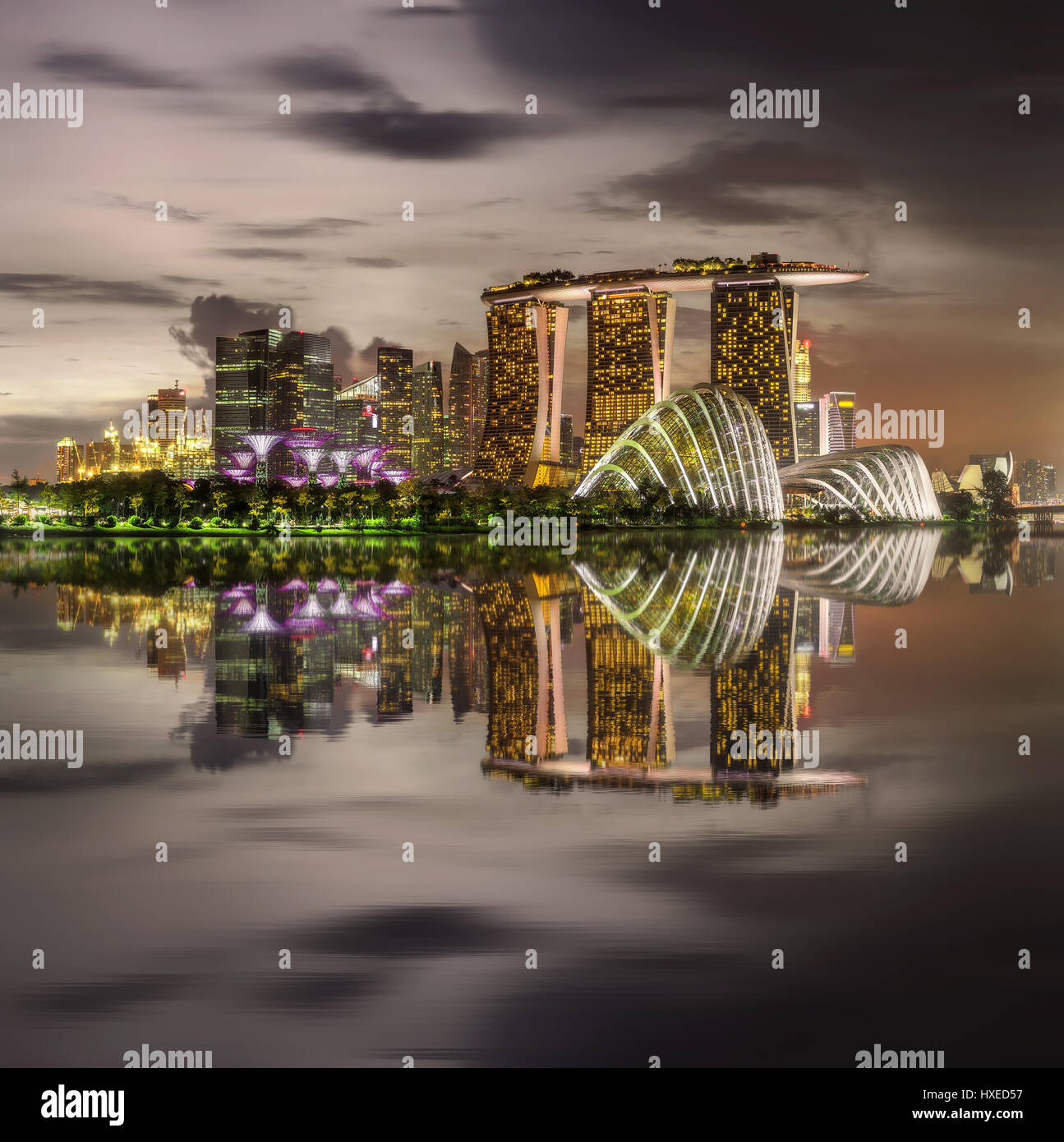 Singapore Skyline and view of Marina Bay Stock Photo - Alamy