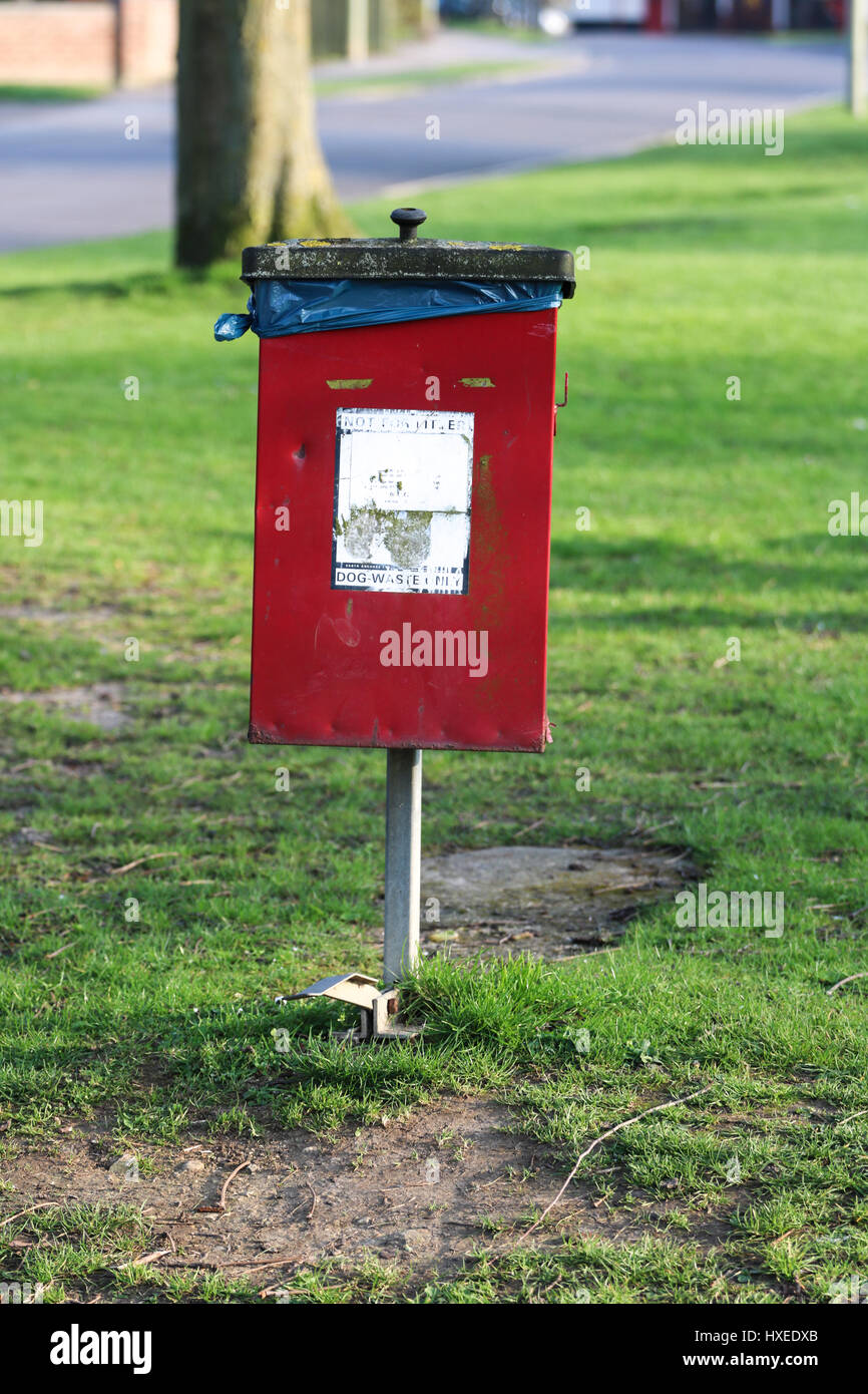 Dog Poo bin in a park in Didcot, Oxfordshire Stock Photo Alamy