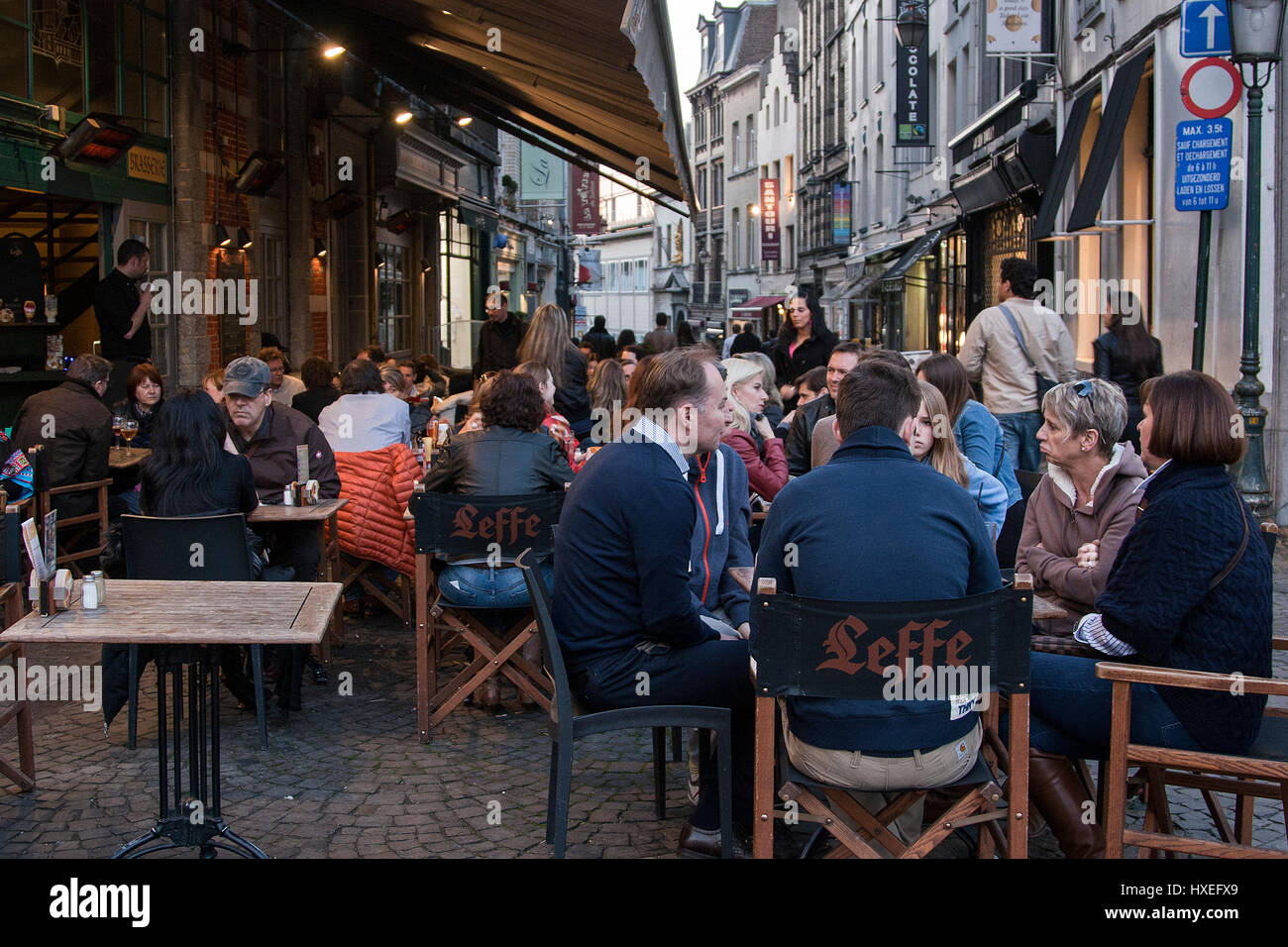 Alfresco dining, Brussels, Belgium Stock Photo