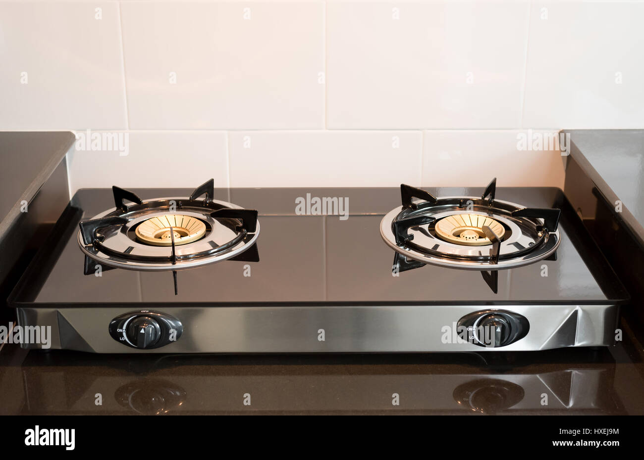 Kitchen gas stove in the kitchen room Stock Photo Alamy