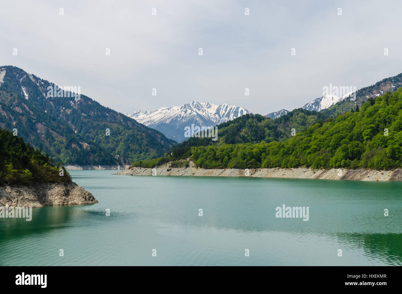 Kurobe dam at tateyama kurobe alpine route japan Stock Photo