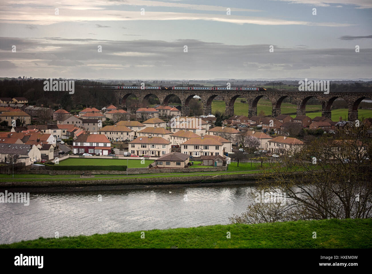 The River Tweed at Berwick-upon-Tweed, Northumberland, England, UK Stock Photo