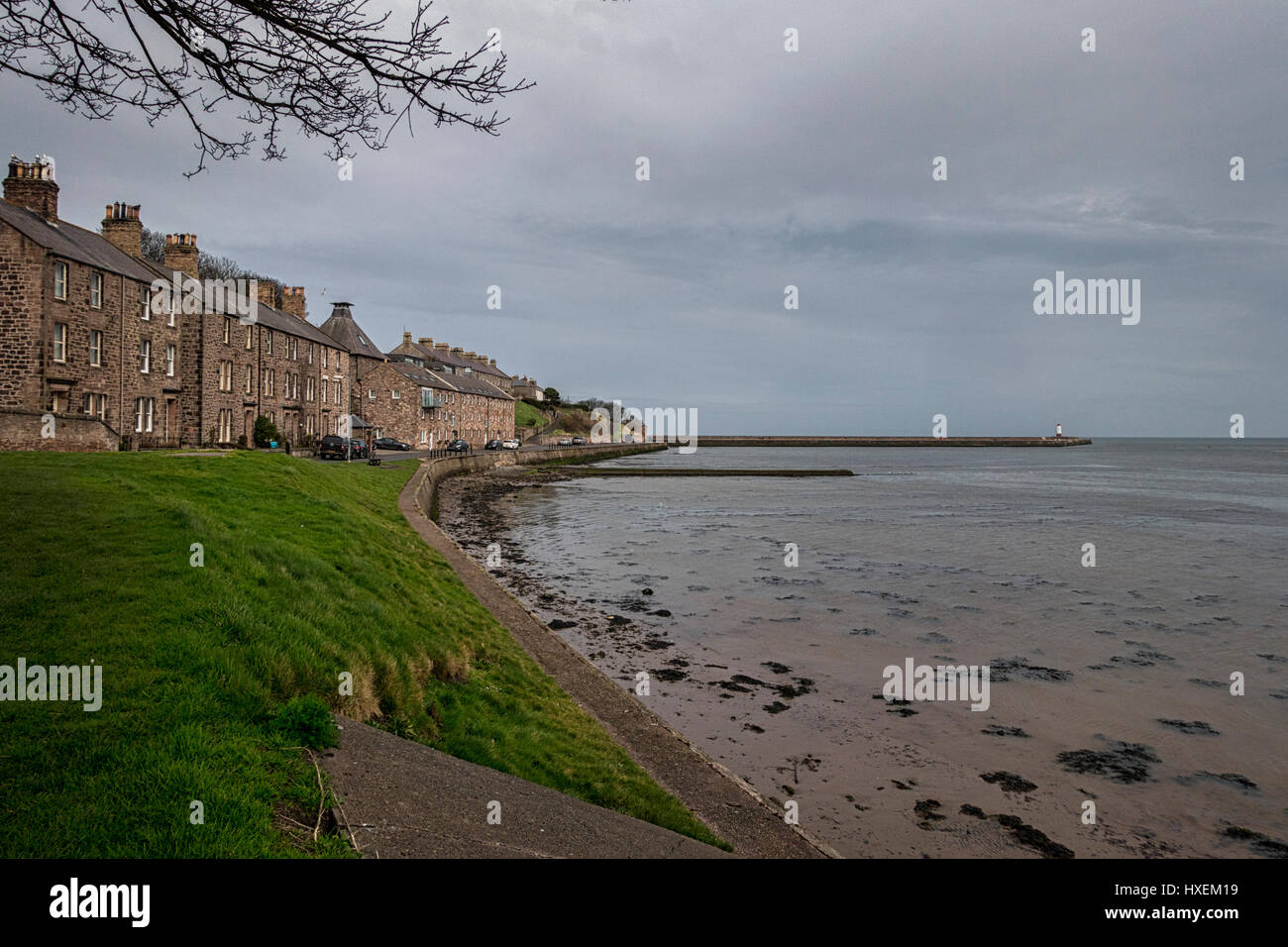 The pier and lighthouse made famous by painter L S Lowry at Berwick-upon-Tweed, Northumberland, England Stock Photo
