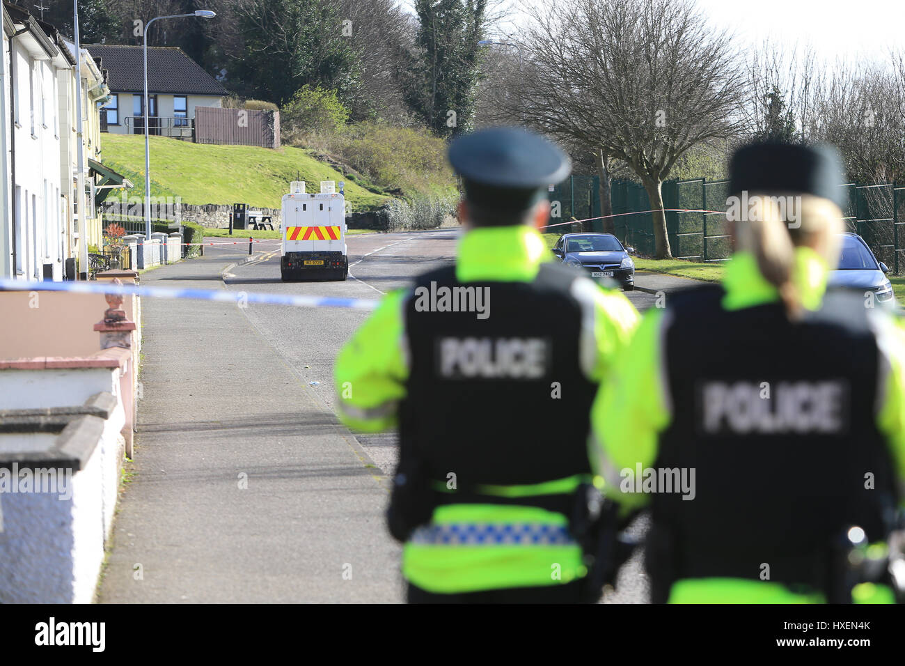 The Police Service of Northern Ireland (PSNI) (Irish: Seirbhís Póilíneachta Thuaisceart Éireann,Ulster Scots: Polis Servis o Norlin Airlan) is the police force that serves Northern Ireland. It is the successor to the defunct Royal Ulster Constabulary (RUC) which in turn, was the successor to the Royal Irish Constabulary (RIC) in Northern Ireland. Although the majority of PSNI officers are still Ulster Protestants, this dominance is not as pronounced as it was in the RUC because of positive discrimination policies. The RUC was an armed police force and played a key role in policing the violent Stock Photo