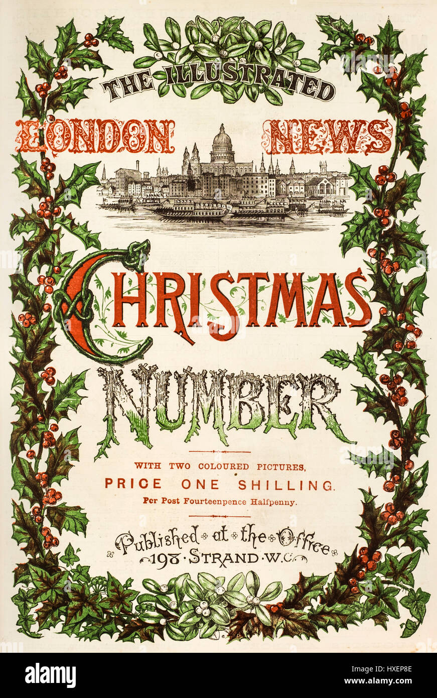 1874 Christmas edition of 'The Illustrated London News' weekly newspaper. Stock Photo