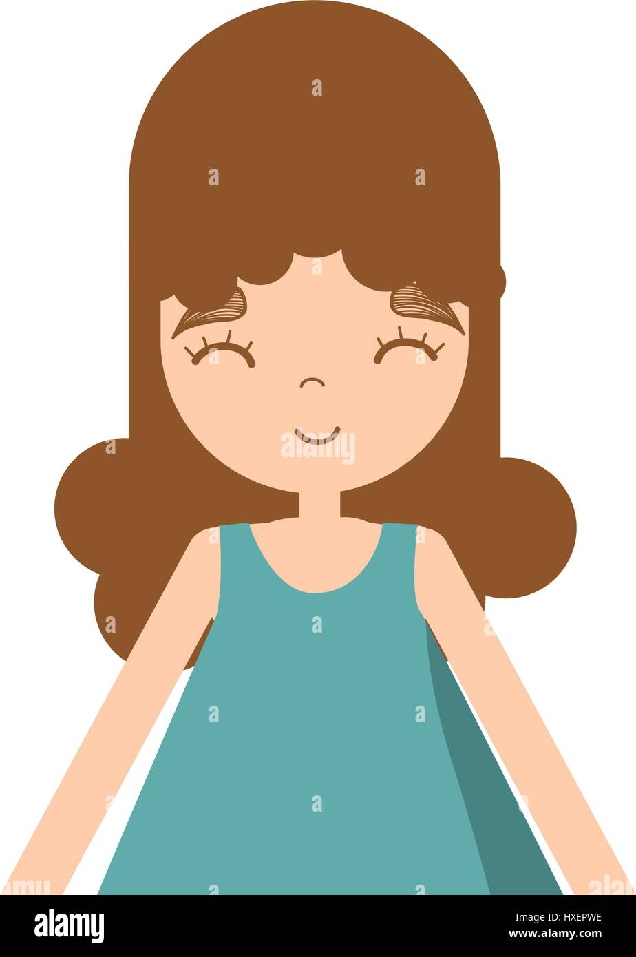 happy beautiful girl with dress Stock Vector Image & Art - Alamy