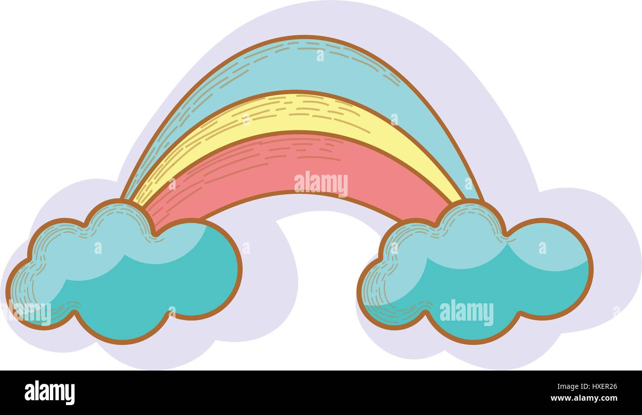 rainbow with cloud cartoon icon Stock Vector Image & Art - Alamy