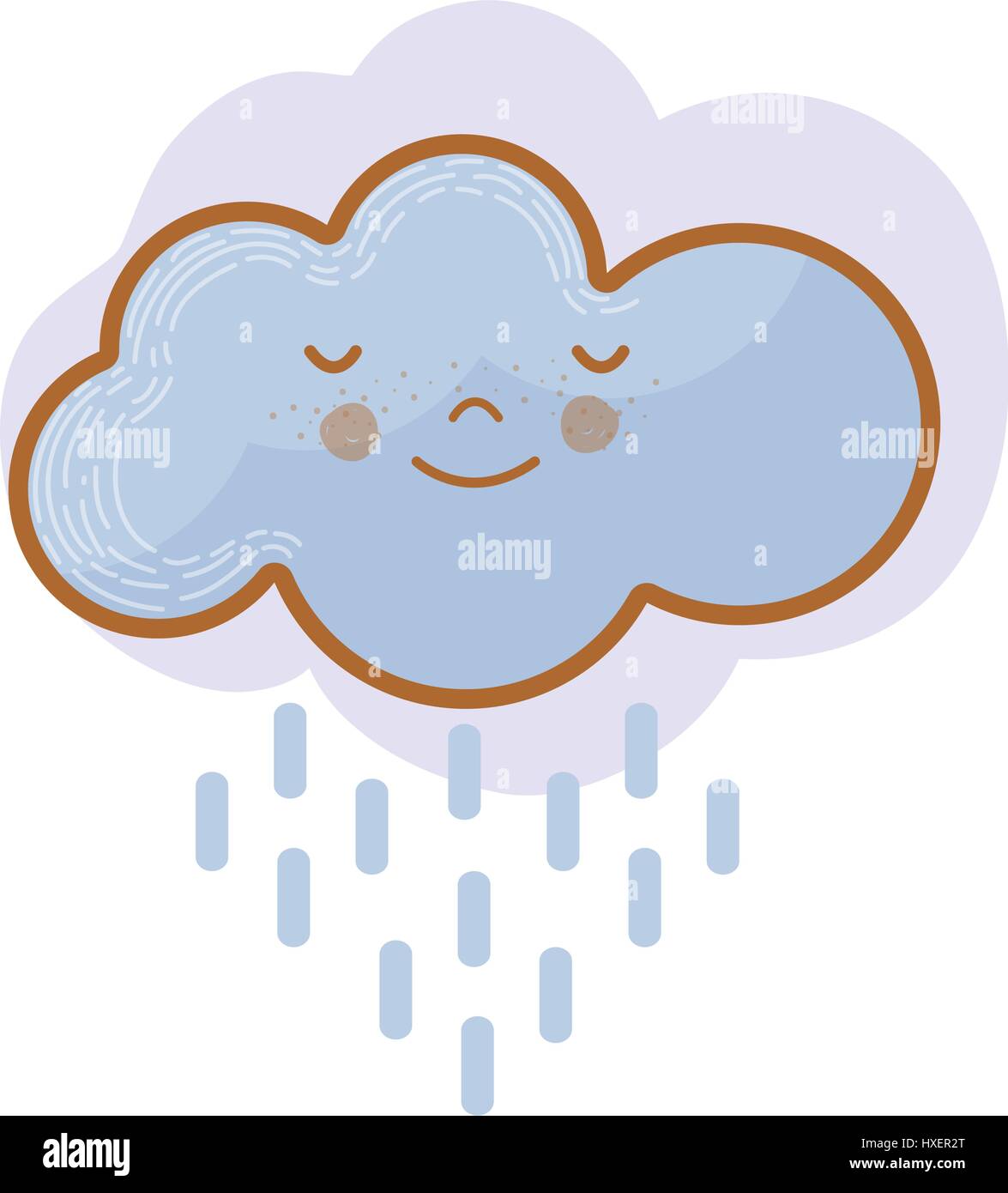 kawaii tranquil cloud raining icon Stock Vector Image & Art - Alamy