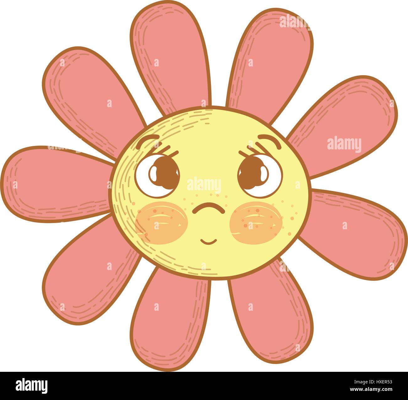 kawaii flower surprised face and eyes Stock Vector Image & Art Alamy