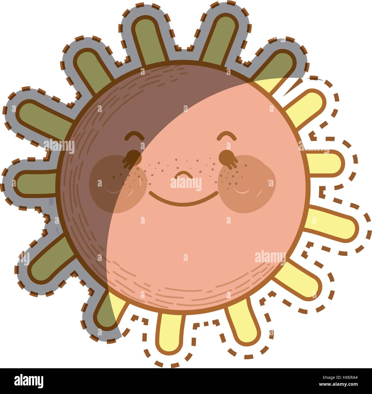 kawaii happy sun with eyes and mouth Stock Vector Image & Art - Alamy