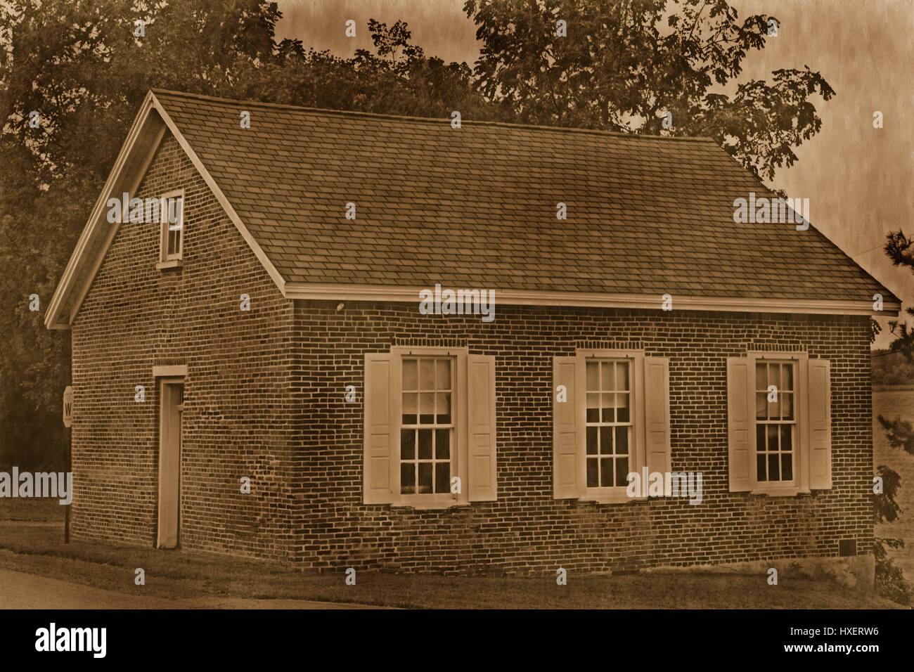 Old school house Stock Photo - Alamy