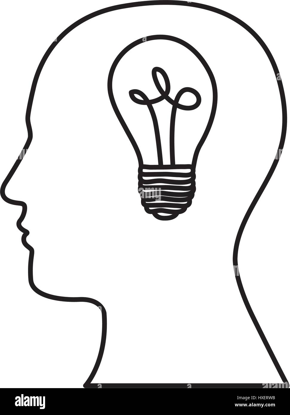 person with brain bulb icon Stock Vector Image & Art - Alamy