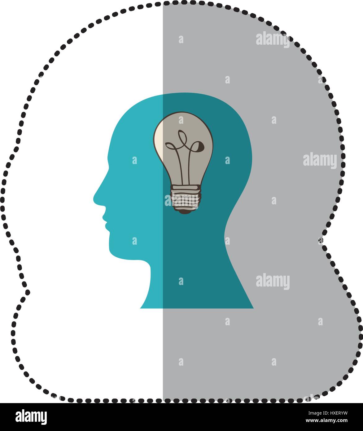 person with brain bulb icon Stock Vector Image & Art - Alamy