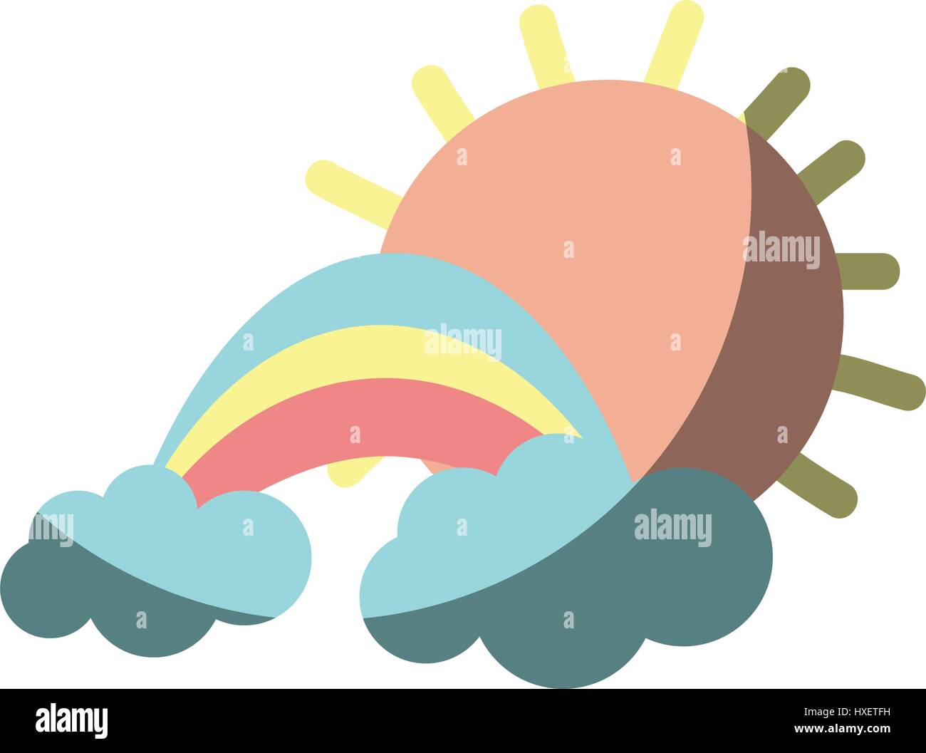 beauty rainbow with cloud and sun Stock Vector Image & Art - Alamy