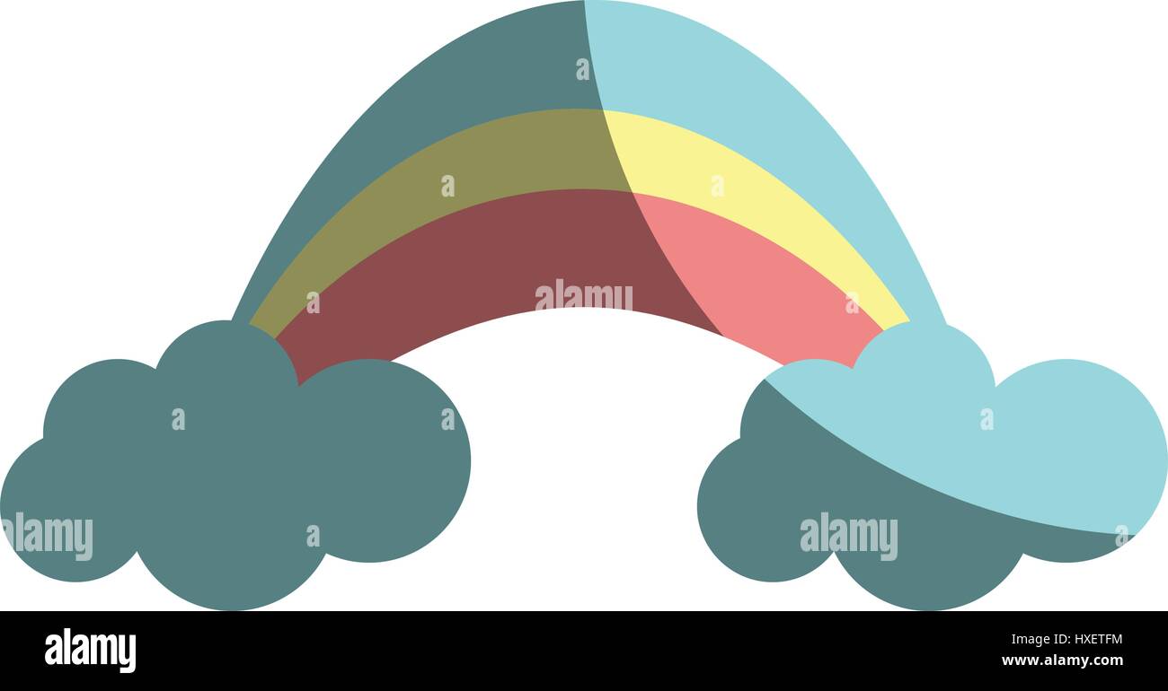 beauty rainbow with clouds image Stock Vector Image & Art - Alamy