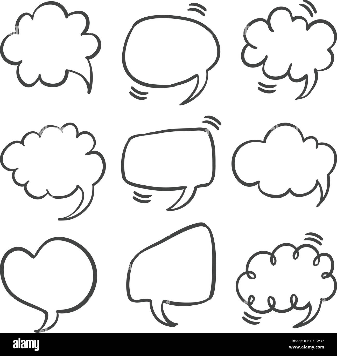 Collection speech bubble doodle style Stock Vector Image & Art - Alamy