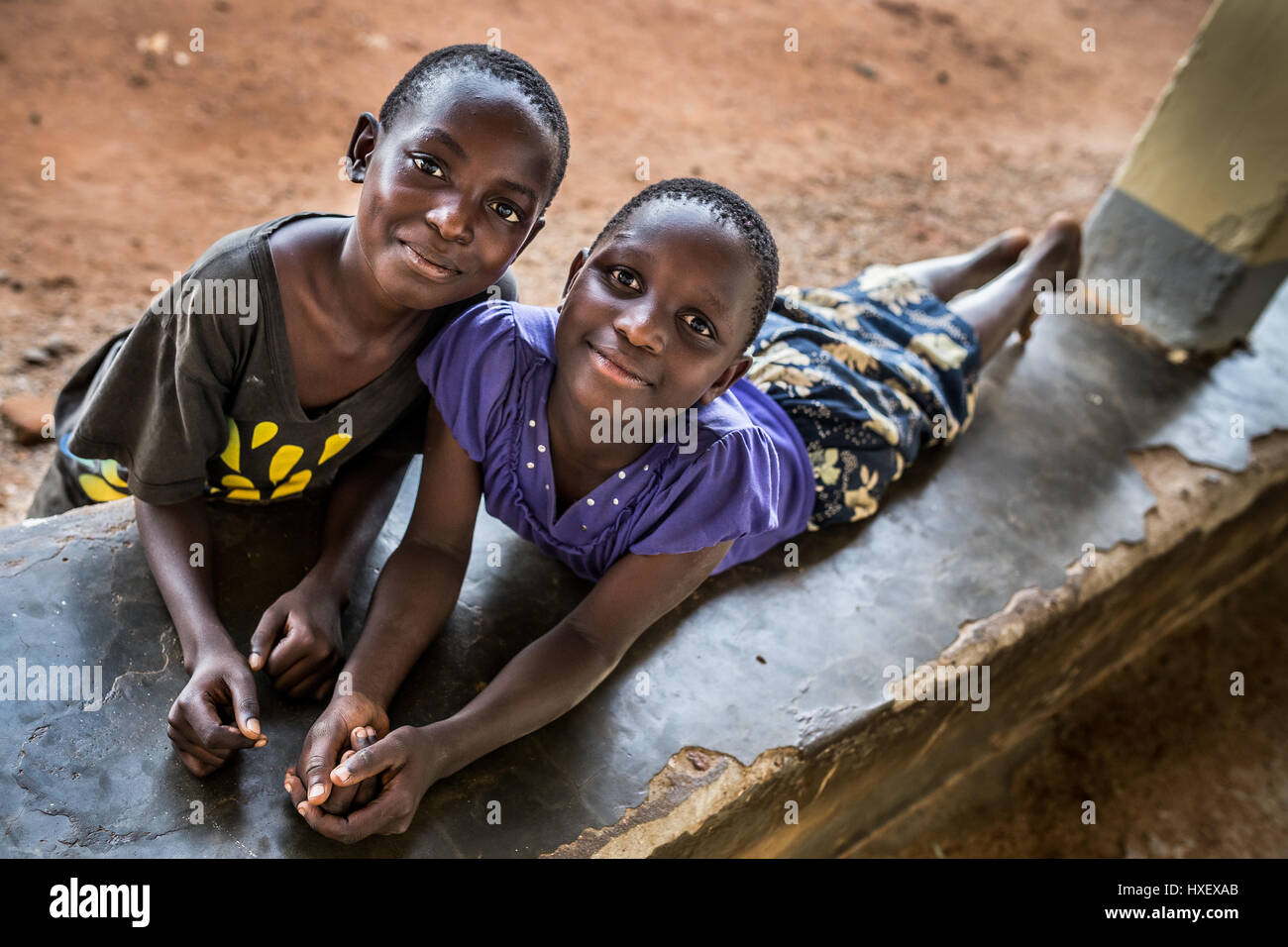 Happy children from rural Uganda Stock Photo