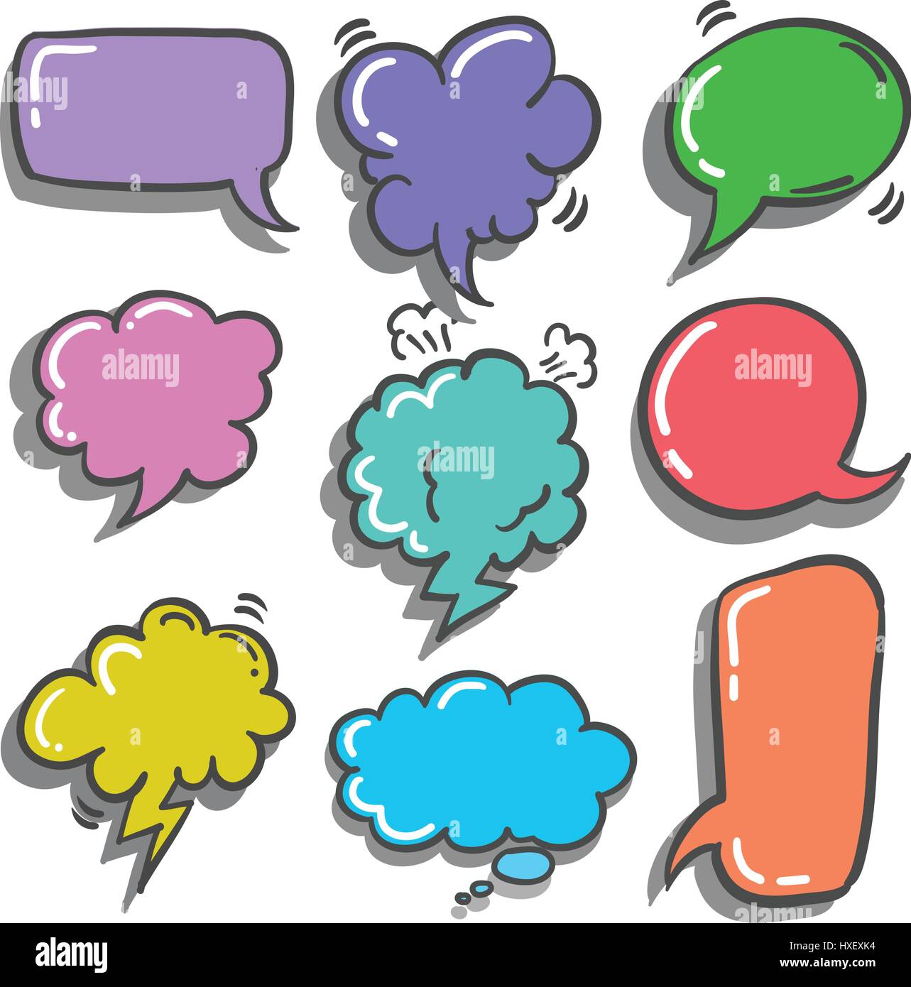 Vector illustration of speech bubble set Stock Vector Image & Art - Alamy