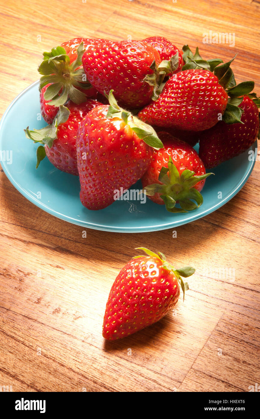 strawberries on a plate Stock Photo