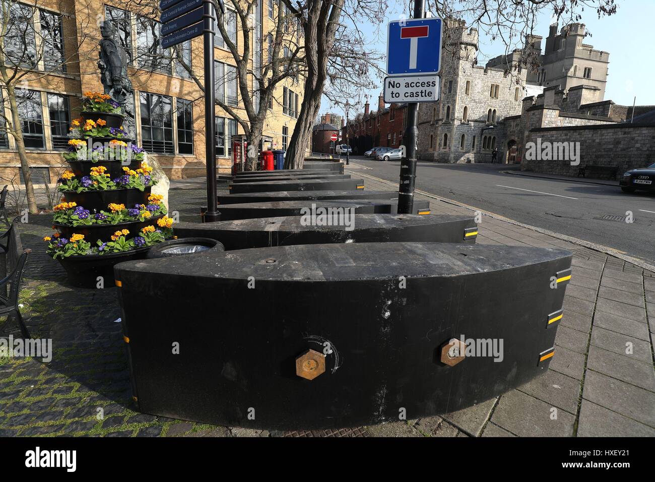Additional security barriers placed at Windsor Castle overnight following last week's