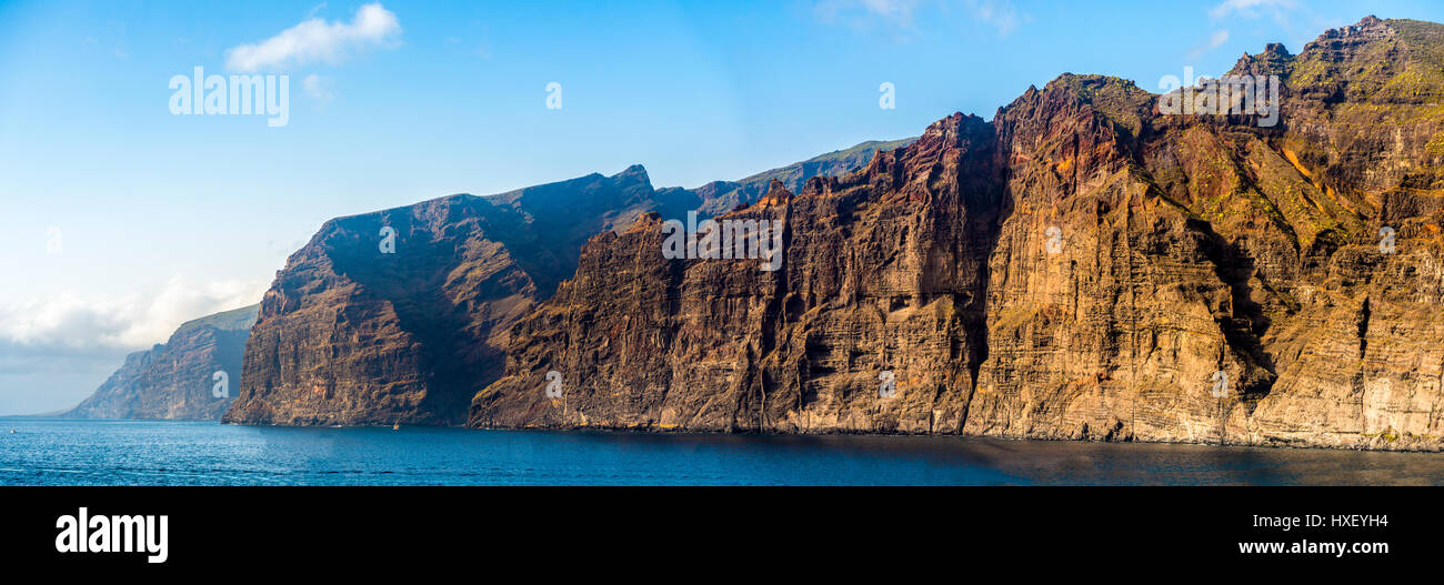Acantilado de los Gigantes, cliffs, cliff line of Los Gigantes, Tenerife, Canary Islands, Spain Stock Photo