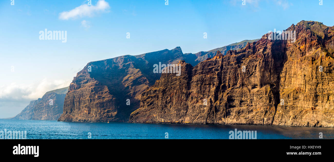 Acantilado de los Gigantes, cliffs, cliff line of Los Gigantes, Tenerife, Canary Islands, Spain Stock Photo