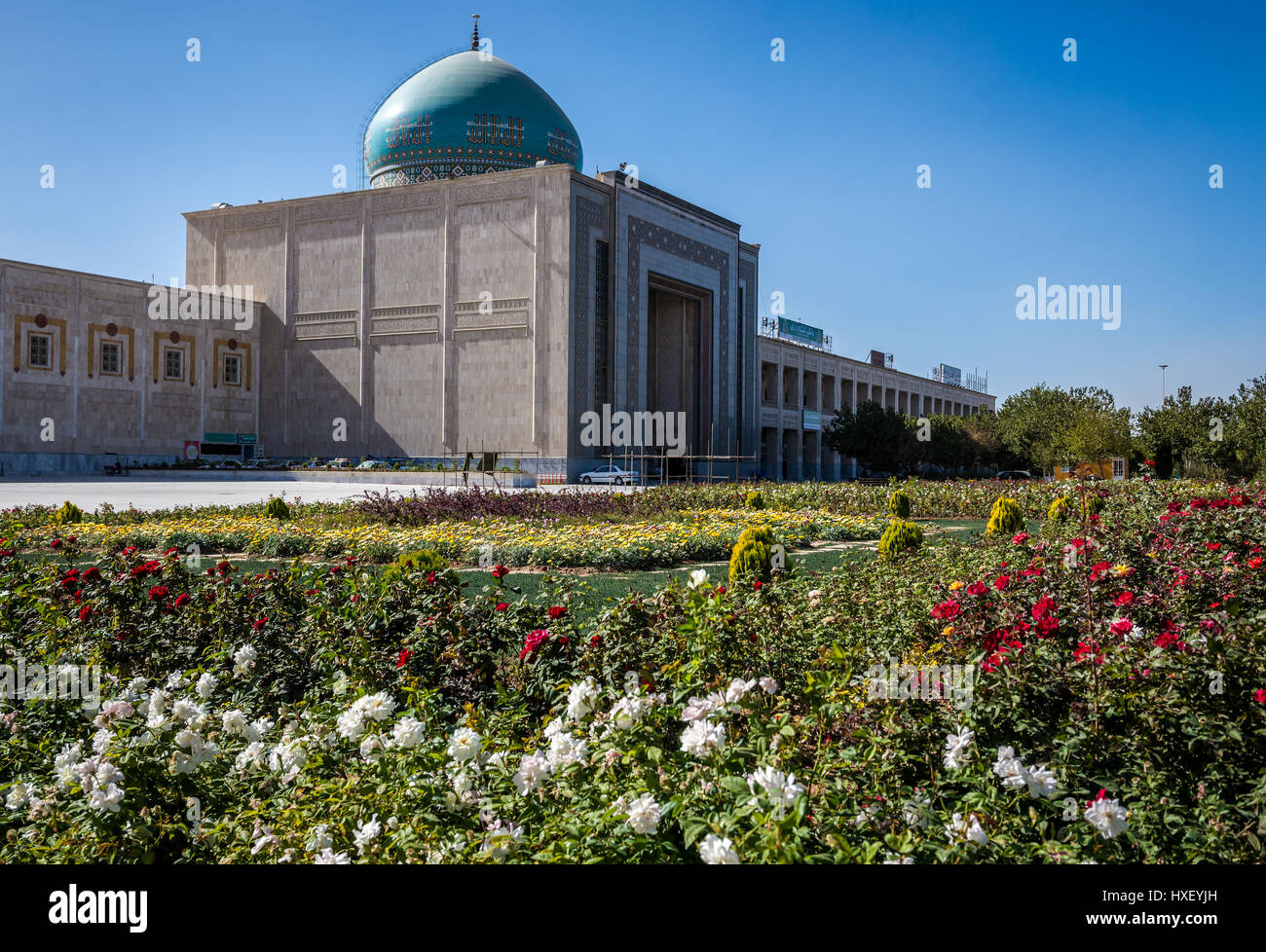 One of domed buildings in mausoleum of Ayatollah Khomeini, houses the tomb of Ruhollah Khomeini and his family in Tehran city, capital of Iran Stock Photo