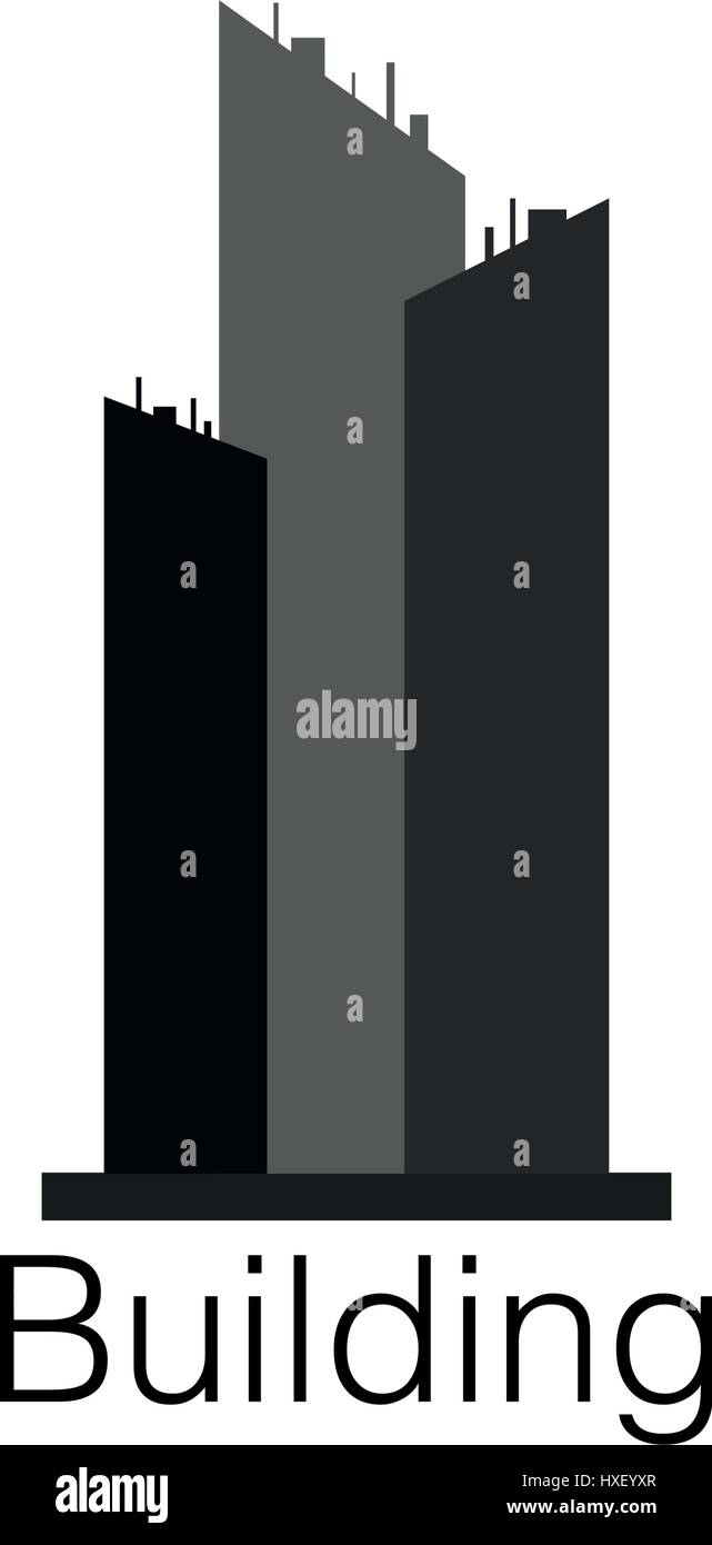 skyscraper icon illustrated on a white background in vector Stock ...
