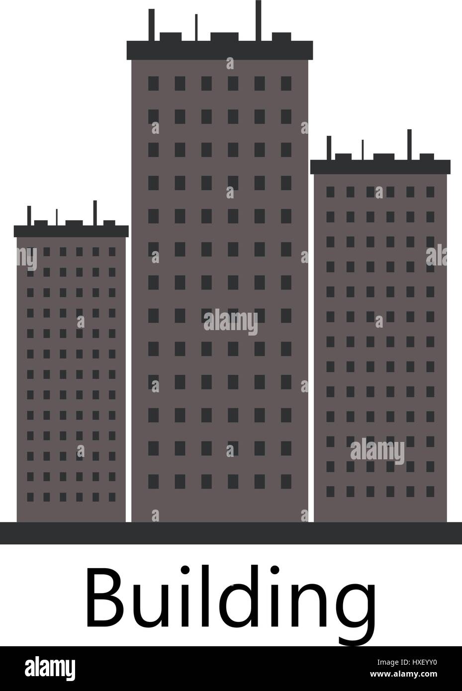 skyscraper icon illustrated on a white background in vector Stock ...