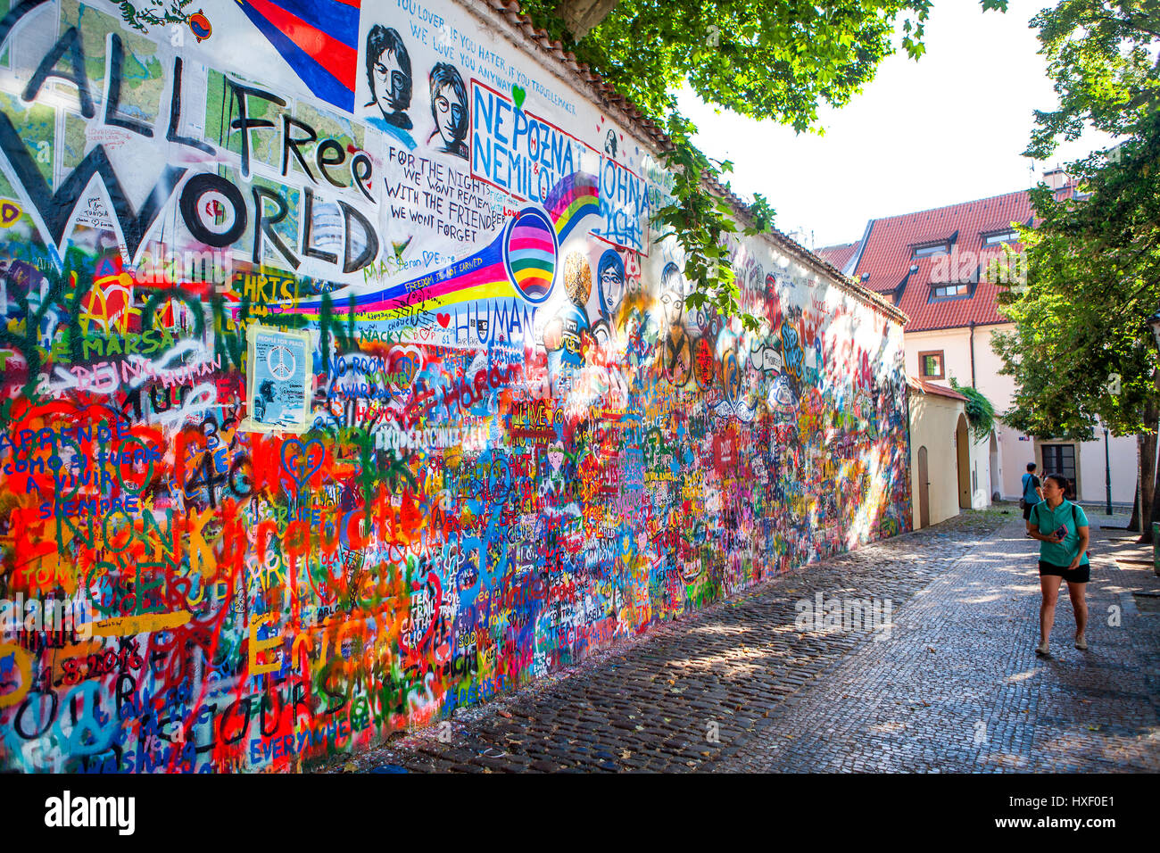 John Lennon Wall, Prague, Czech Stock Photo