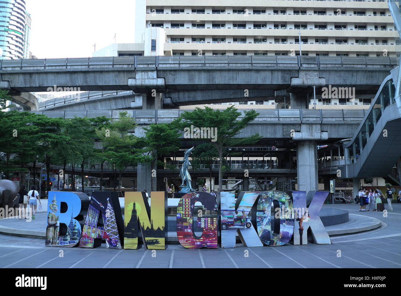 The Pathum Wan district in Bangkok, Thailand. The district is well known for its shopping