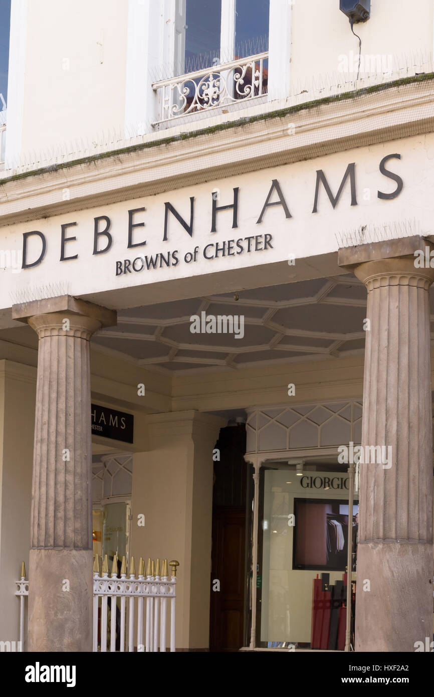 Debenhams department shop sign in a uk high street hires stock