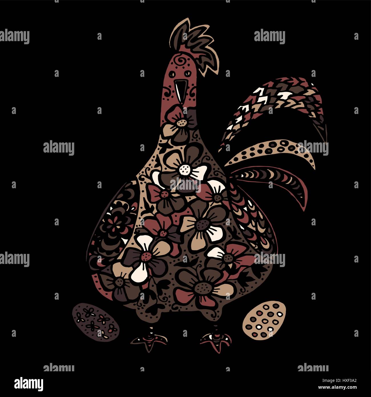 Easter egg colorful illustration card drawn by hand Stock Vector Image ...