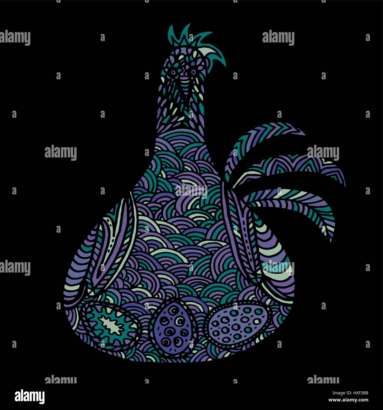 Easter egg colorful illustration card drawn by hand Stock Vector Image ...