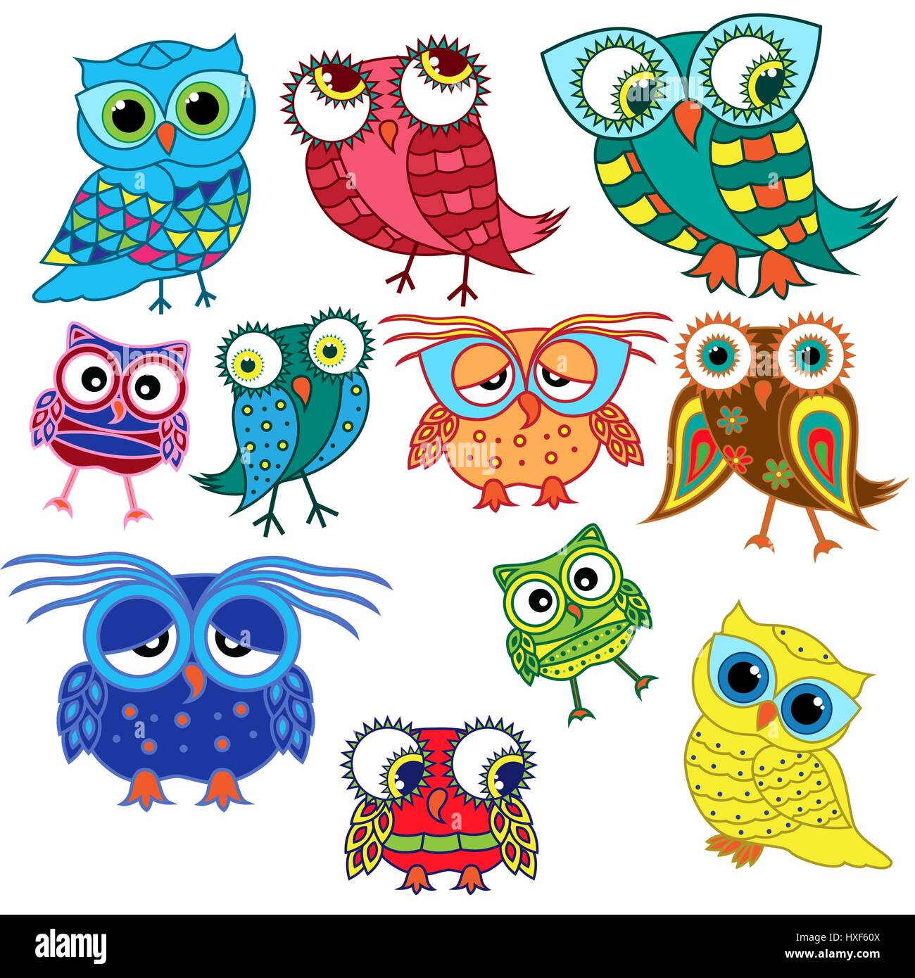 Group of owls isolated hi-res stock photography and images - Alamy