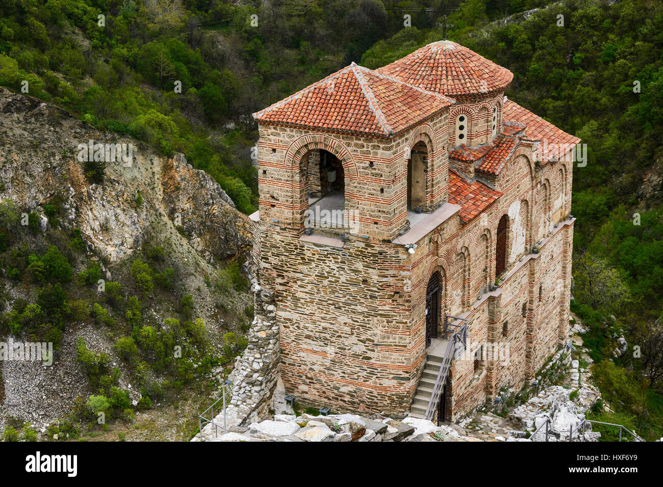 Saint Mary of Petrich church at Asen Fortress (Asenova krepost) near Asenovgrad, Bulgaria Stock Photo
