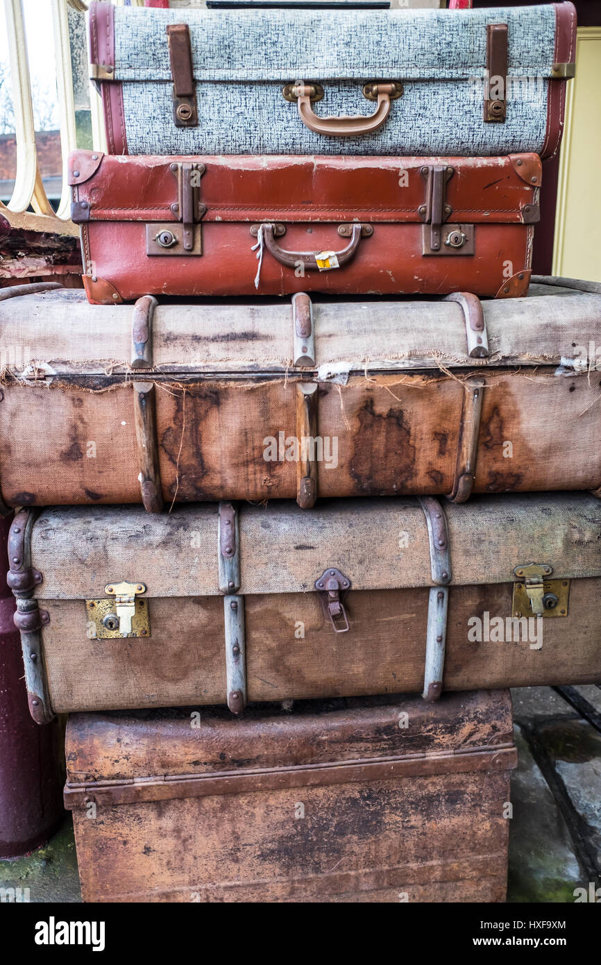 Antique Suitcases Stock Photo Alamy