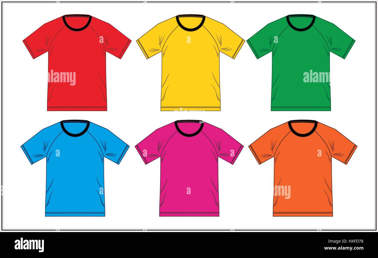 T shirt Design Template Raglan Colorful, Vector Stock Vector Image ...