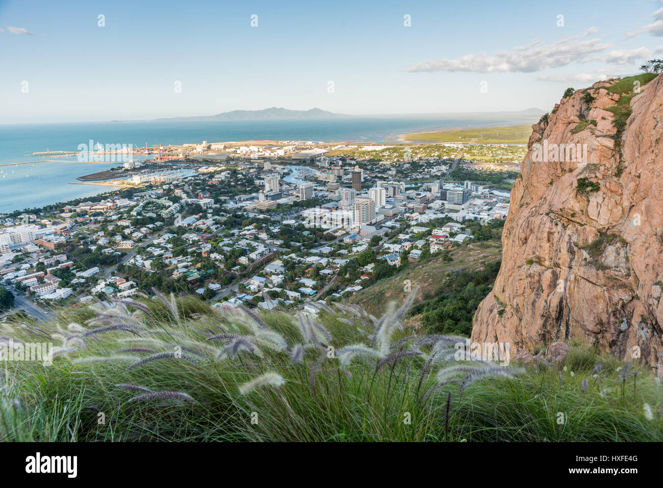 View from Castle Hill of Townsville city and port, North Queensland, Australia Stock Photo