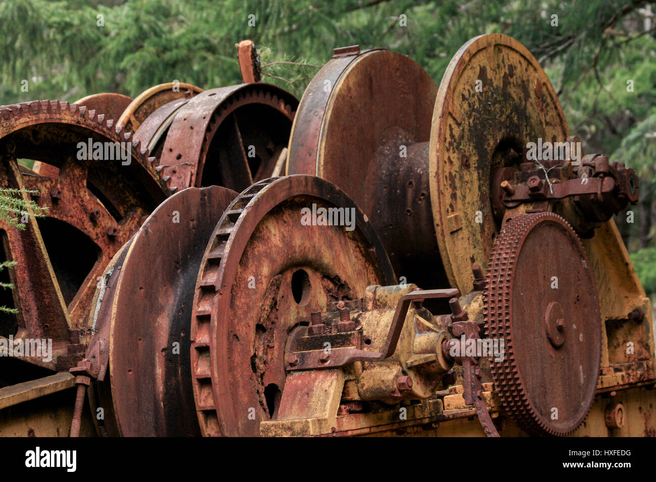 Abandoned Gold Mining equipment, Leechtown, Vancouver Island Stock