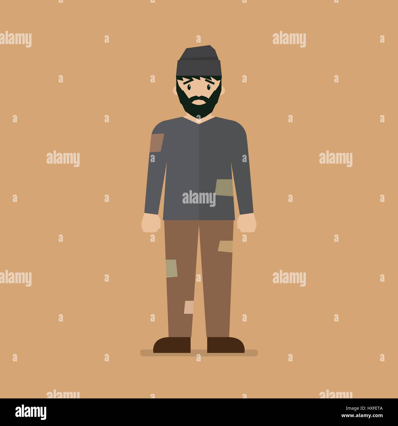 Homeless man character. Vector illustration Stock Vector Image & Art - Alamy