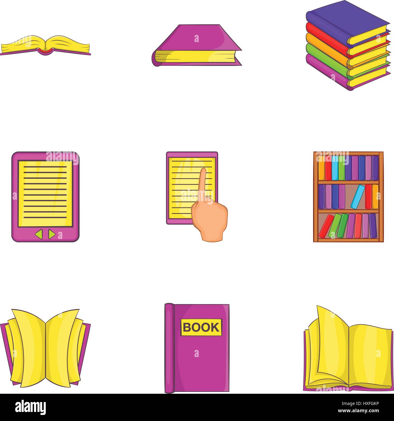 Book icons set, cartoon style Stock Vector Image & Art - Alamy