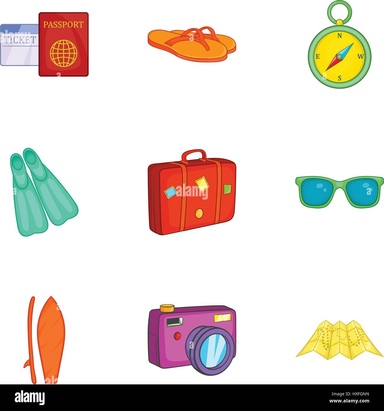 Tourism at sea icons set, cartoon style Stock Vector Image & Art - Alamy